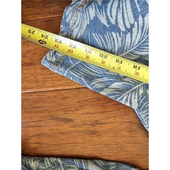 Denim & Co Tropical Floral Denim Jean Chore Jacket Blazer Women's Size L - Picture 3 of 10